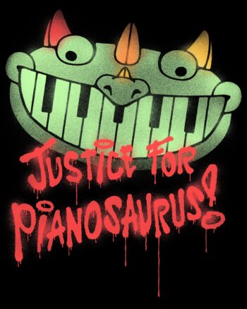 Justice For Pianosaurus Black Hoodie - Image 2