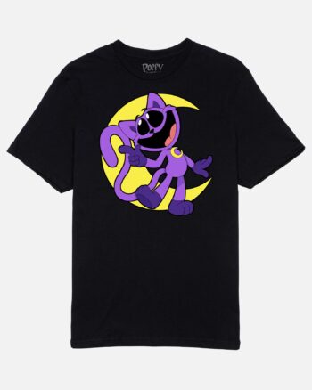 CatNap Cartoon Moon Black Tee