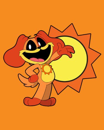 DogDay Cartoon Sun Orange Tee - Image 2