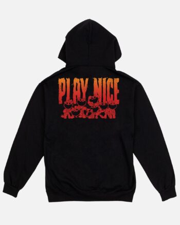 Play Nice Ruined Smiling Critters Black Drawstring Hoodie - Image 2