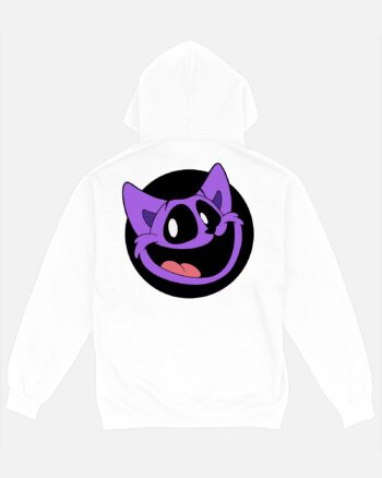 Smile CatNap White Drawstring Hoodie - Image 2