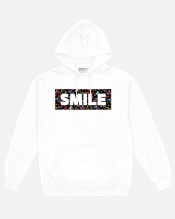 Smile CatNap White Drawstring Hoodie - Image 1