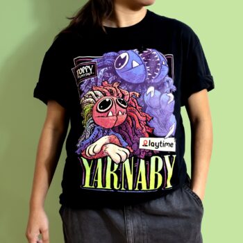 Yarnaby Lounging Portrait Black Tee - Image 2