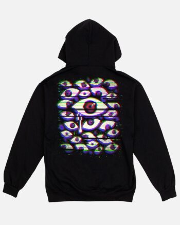 The Doctor All Over Eyes Black Drawstring Hoodie - Image 4