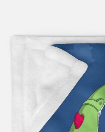 Pianosaurus Blue Throw Blanket - Image 2